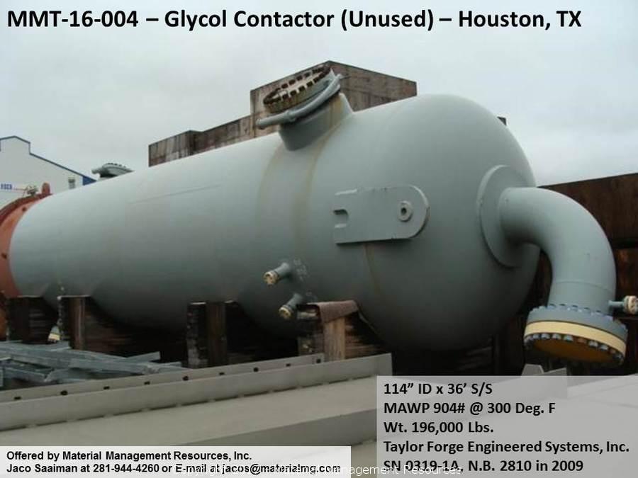 Material Management Resources Listing TEG Glycol Contactor 114" ID X